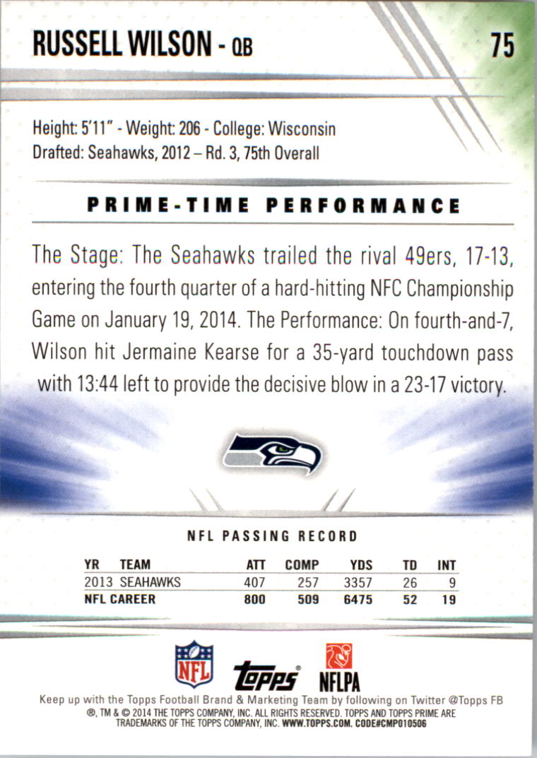 B2373- 2014 Topps Prime FB Card #s 1-150 +Inserts -You Pick- 15+ FREE US SHIP - Picture 155 of 373