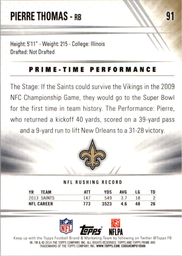 B2373- 2014 Topps Prime FB Card #s 1-150 +Inserts -You Pick- 15+ FREE US SHIP - Picture 189 of 373