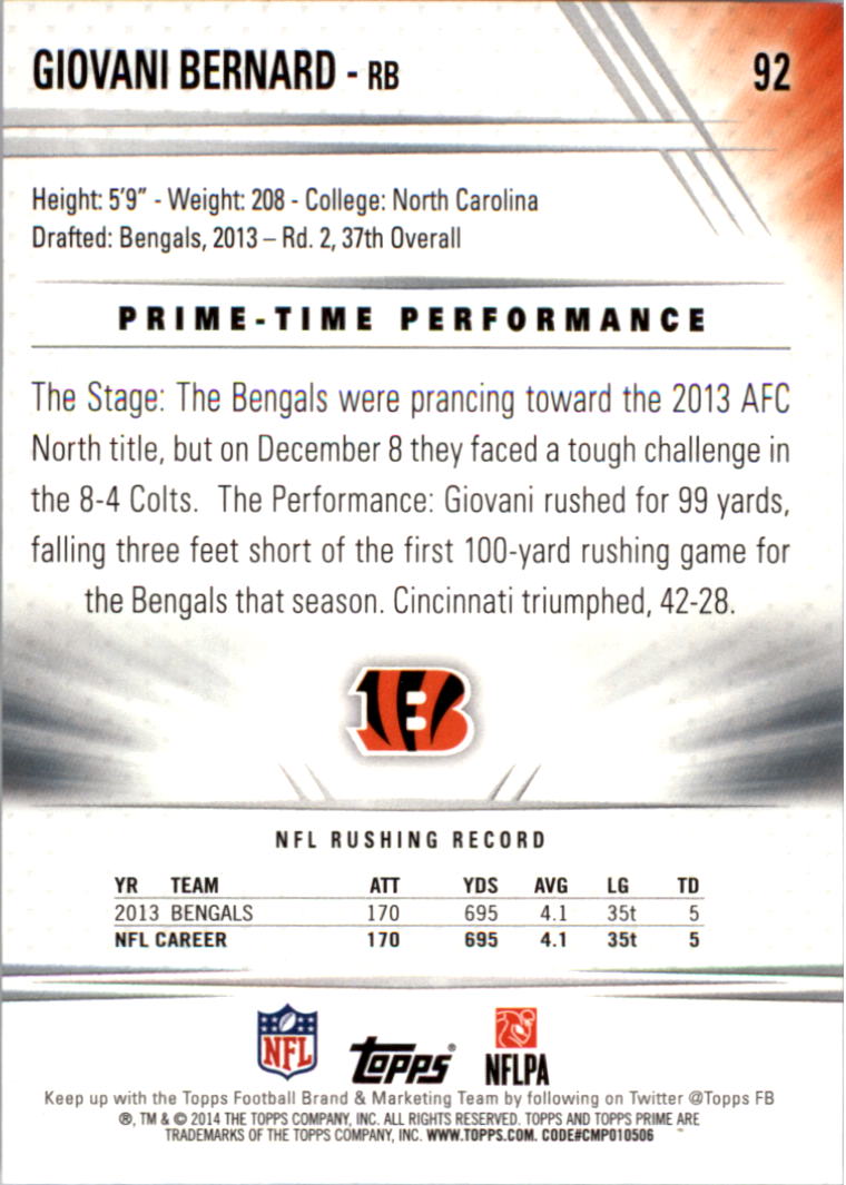 B2373- 2014 Topps Prime FB Card #s 1-150 +Inserts -You Pick- 15+ FREE US SHIP - Picture 191 of 373