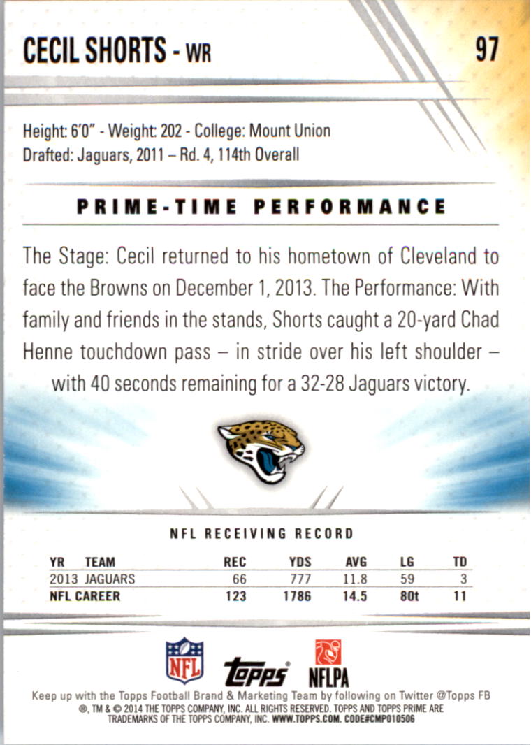 B2373- 2014 Topps Prime FB Card #s 1-150 +Inserts -You Pick- 15+ FREE US SHIP - Picture 201 of 373