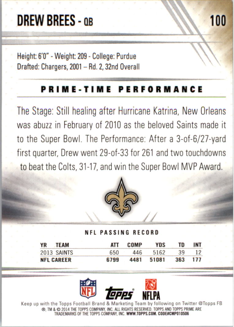 B2373- 2014 Topps Prime FB Card #s 1-150 +Inserts -You Pick- 15+ FREE US SHIP - Picture 207 of 373