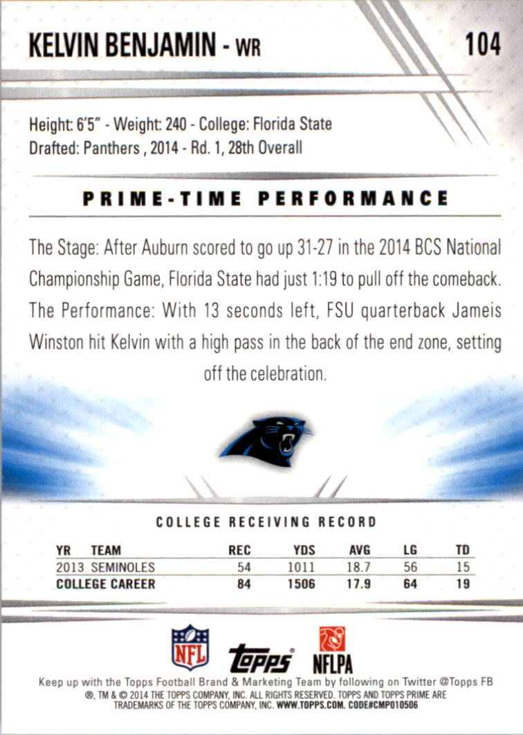 B2373- 2014 Topps Prime FB Card #s 1-150 +Inserts -You Pick- 15+ FREE US SHIP - Picture 215 of 373