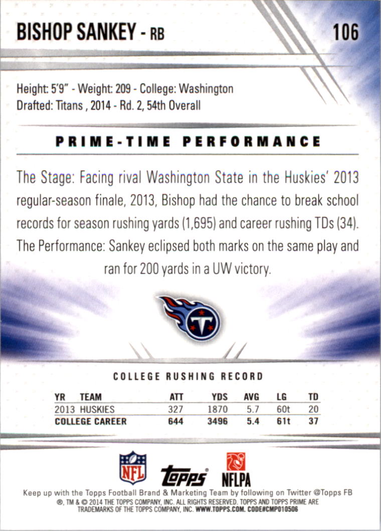 B2373- 2014 Topps Prime FB Card #s 1-150 +Inserts -You Pick- 15+ FREE US SHIP - Picture 219 of 373