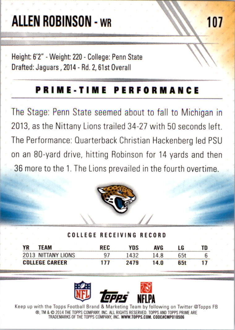 B2373- 2014 Topps Prime FB Card #s 1-150 +Inserts -You Pick- 15+ FREE US SHIP - Picture 221 of 373