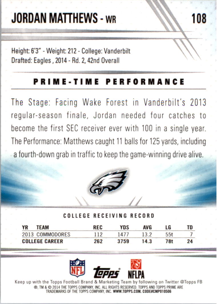 B2373- 2014 Topps Prime FB Card #s 1-150 +Inserts -You Pick- 15+ FREE US SHIP - Picture 223 of 373