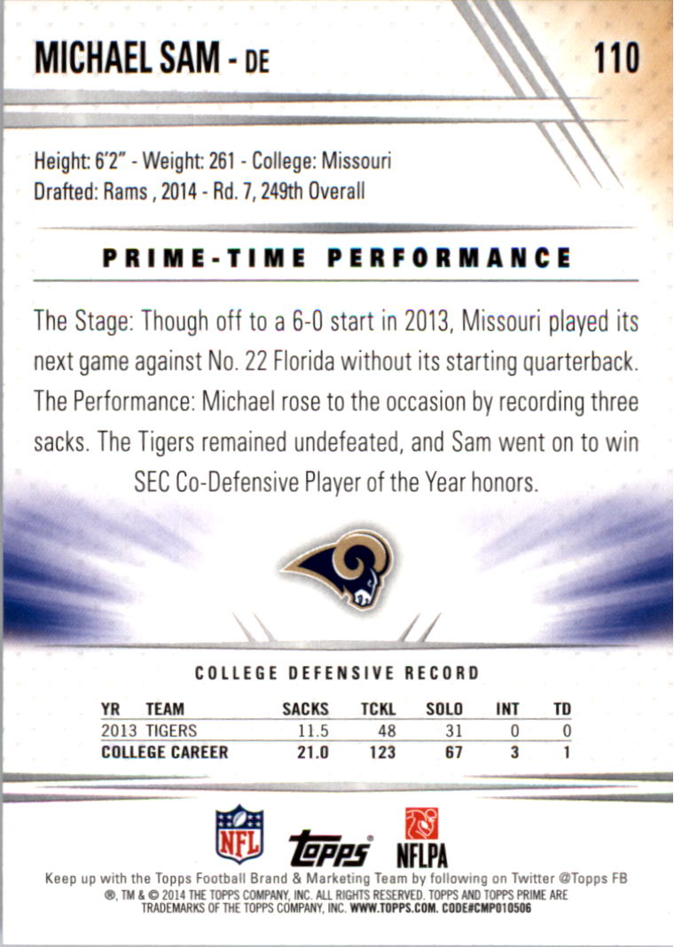 B2373- 2014 Topps Prime FB Card #s 1-150 +Inserts -You Pick- 15+ FREE US SHIP - Picture 227 of 373