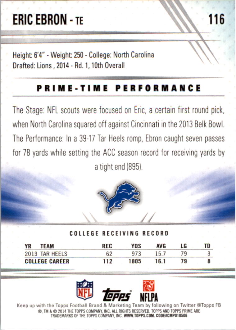 B2373- 2014 Topps Prime FB Card #s 1-150 +Inserts -You Pick- 15+ FREE US SHIP - Picture 239 of 373