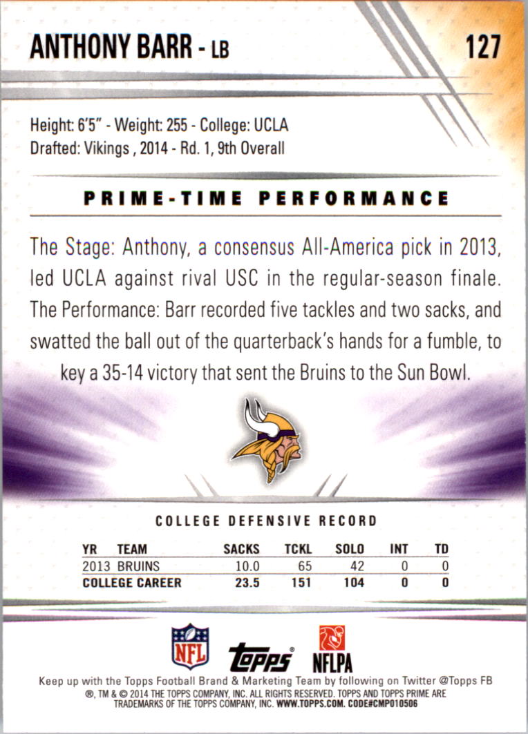 B2373- 2014 Topps Prime FB Card #s 1-150 +Inserts -You Pick- 15+ FREE US SHIP - Picture 261 of 373