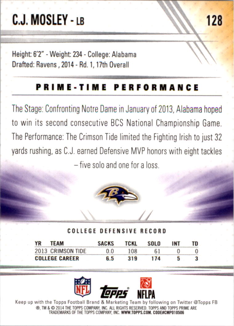 B2373- 2014 Topps Prime FB Card #s 1-150 +Inserts -You Pick- 15+ FREE US SHIP - Picture 263 of 373