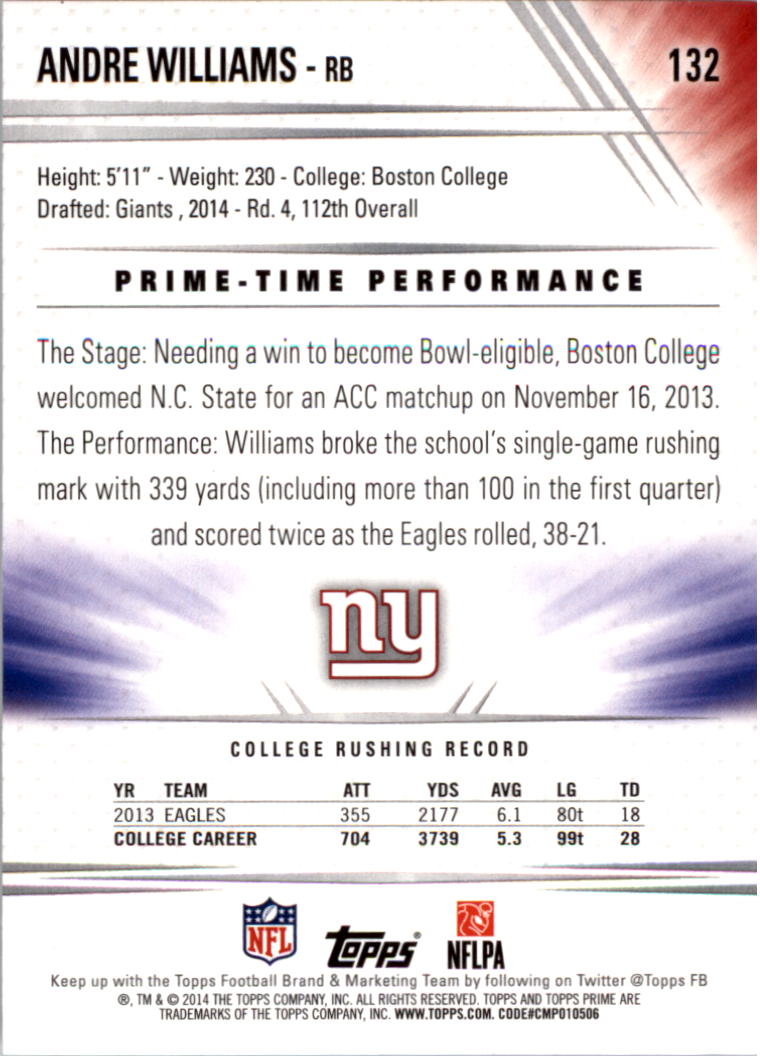 B2373- 2014 Topps Prime FB Card #s 1-150 +Inserts -You Pick- 15+ FREE US SHIP - Picture 271 of 373