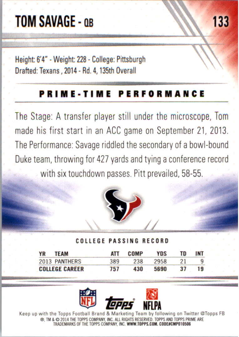 B2373- 2014 Topps Prime FB Card #s 1-150 +Inserts -You Pick- 15+ FREE US SHIP - Picture 273 of 373