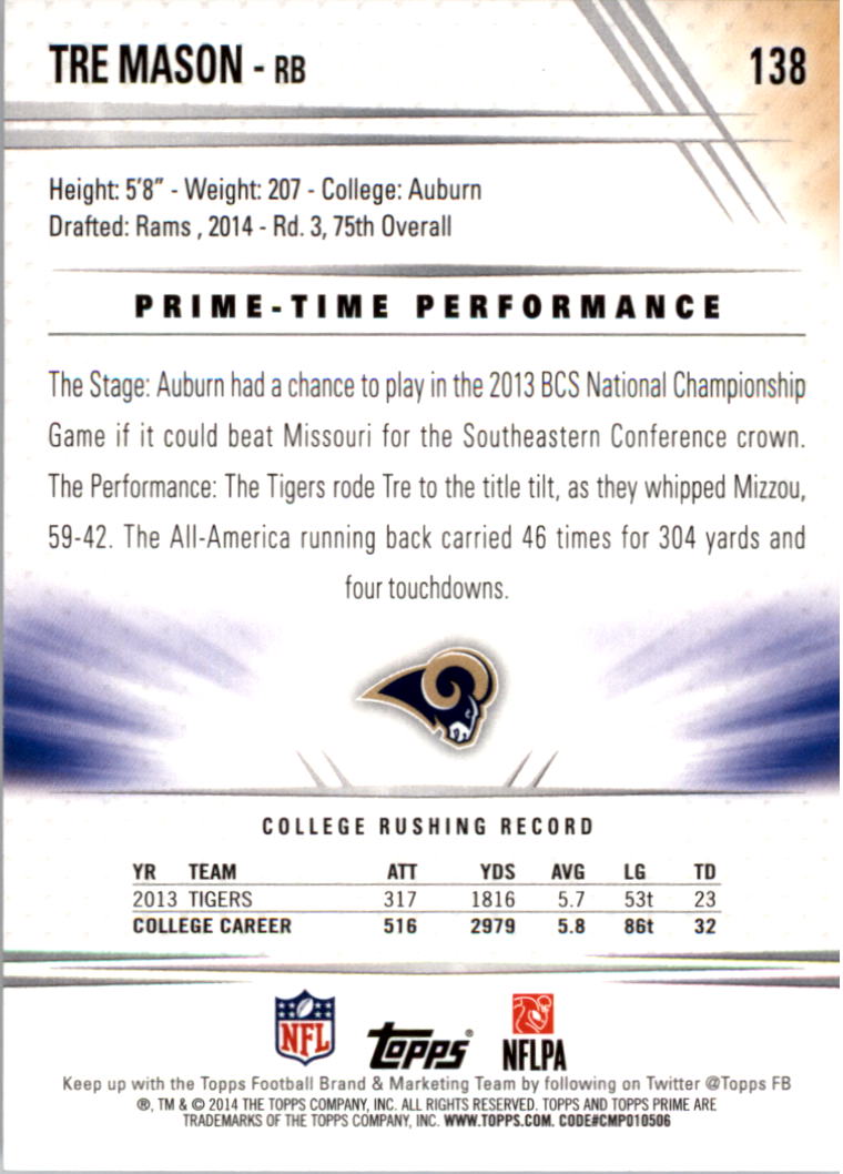 B2373- 2014 Topps Prime FB Card #s 1-150 +Inserts -You Pick- 15+ FREE US SHIP - Picture 281 of 373