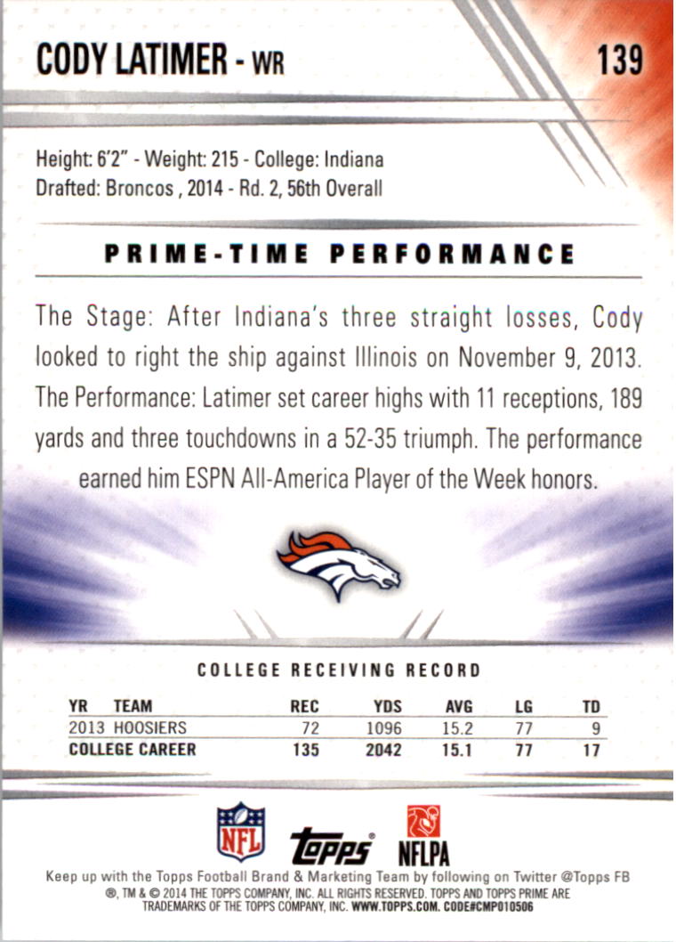 B2373- 2014 Topps Prime FB Card #s 1-150 +Inserts -You Pick- 15+ FREE US SHIP - Picture 283 of 373