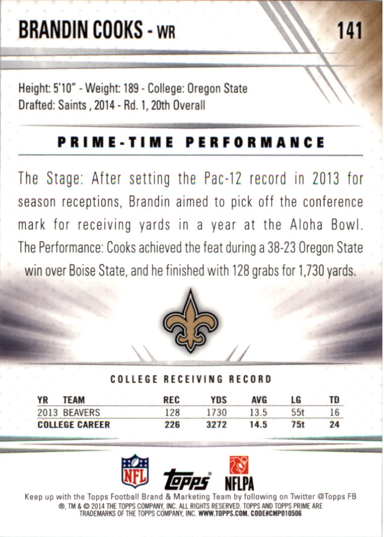 B2373- 2014 Topps Prime FB Card #s 1-150 +Inserts -You Pick- 15+ FREE US SHIP - Picture 287 of 373