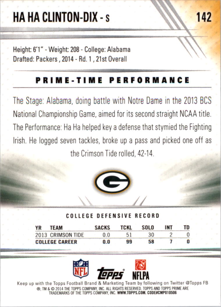 B2373- 2014 Topps Prime FB Card #s 1-150 +Inserts -You Pick- 15+ FREE US SHIP - Picture 289 of 373