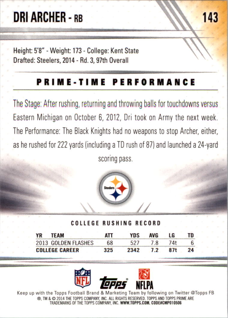 B2373- 2014 Topps Prime FB Card #s 1-150 +Inserts -You Pick- 15+ FREE US SHIP - Picture 291 of 373