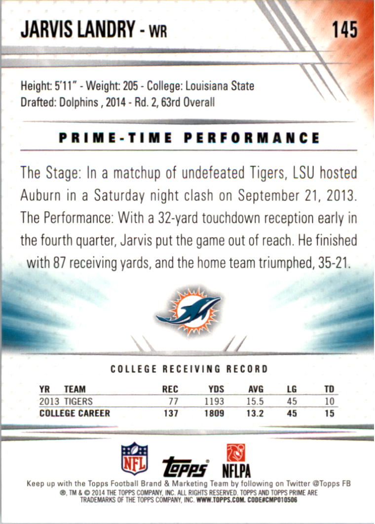 B2373- 2014 Topps Prime FB Card #s 1-150 +Inserts -You Pick- 15+ FREE US SHIP - Picture 295 of 373