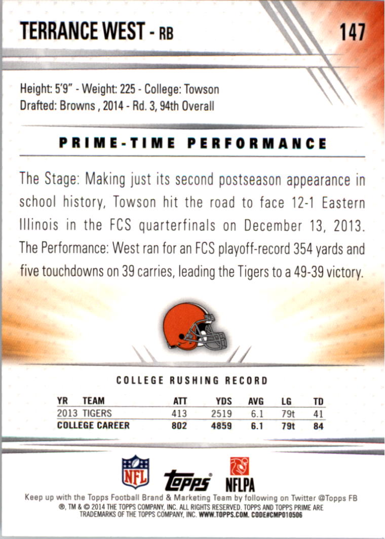 B2373- 2014 Topps Prime FB Card #s 1-150 +Inserts -You Pick- 15+ FREE US SHIP - Picture 299 of 373