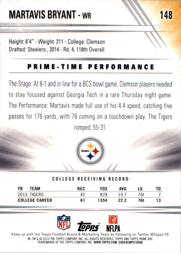 B2373- 2014 Topps Prime FB Card #s 1-150 +Inserts -You Pick- 15+ FREE US SHIP - Picture 301 of 373