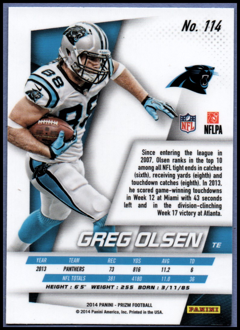 2007 Bowman Football GREG OLSEN Rookie Card RC #163 Chicago Bears