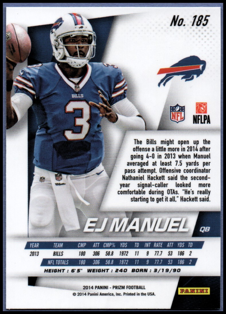 B1213- 2014 Panini Prizm FB Card #s 1-300 +Rookies -You Pick- 15+ FREE US SHIP - Picture 229 of 319