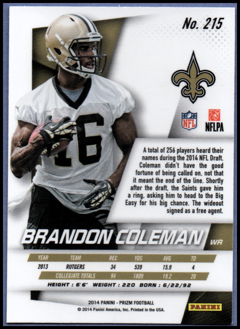B1213- 2014 Panini Prizm FB Card #s 1-300 +Rookies -You Pick- 15+ FREE US SHIP - Picture 251 of 319