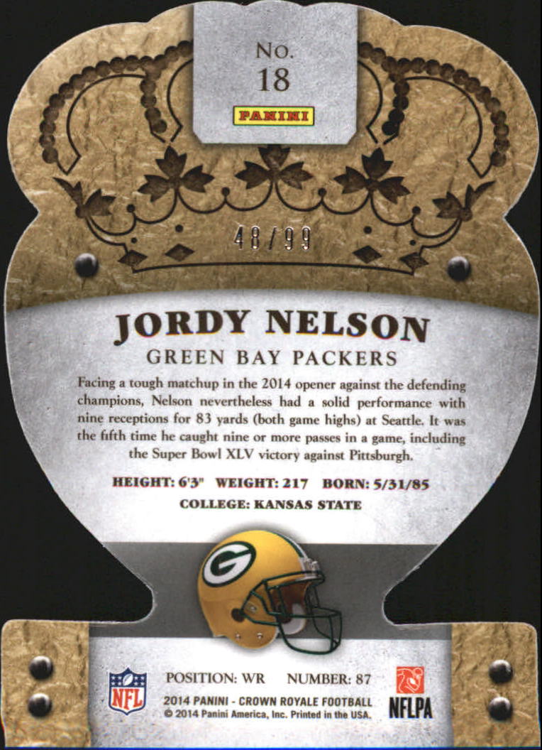 2014 Crown Royale Retail Red #18 Jordy Nelson back image