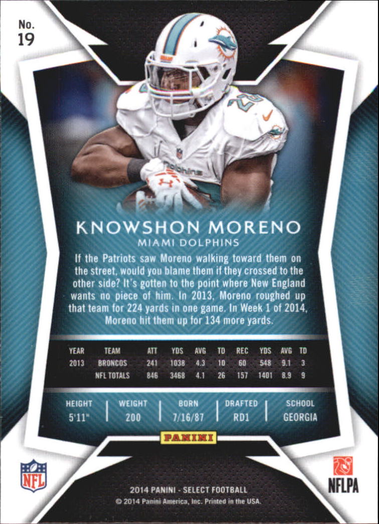 2014 Select #19 Knowshon Moreno back image