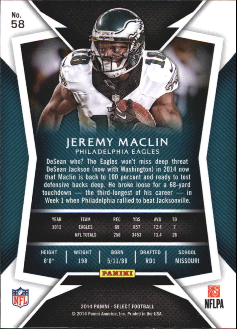 2014 Select #58 Jeremy Maclin back image