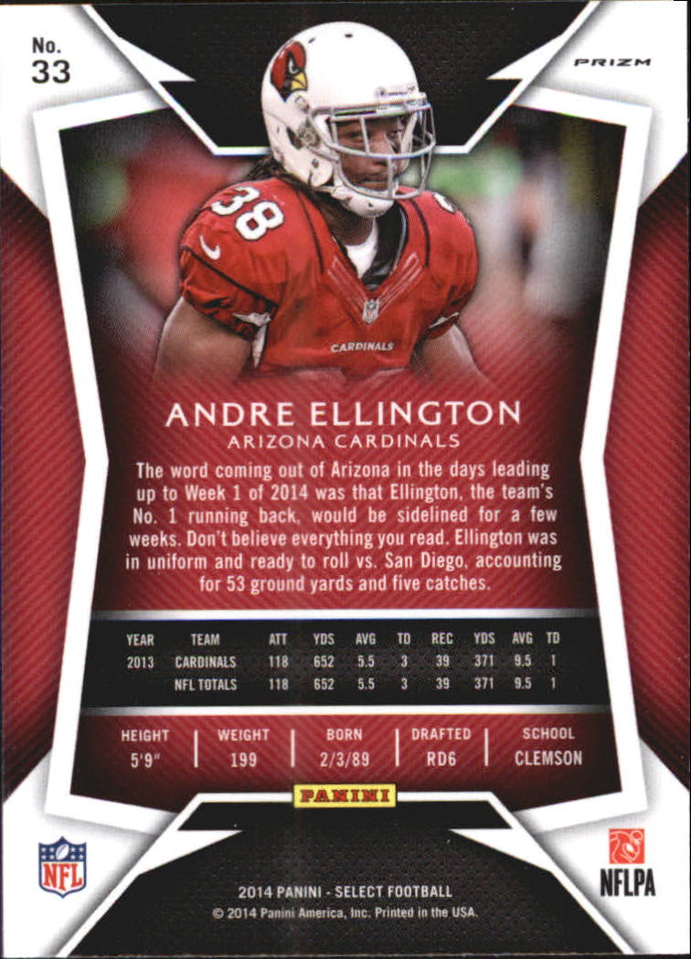 2014 Select Prizm #33 Andre Ellington back image