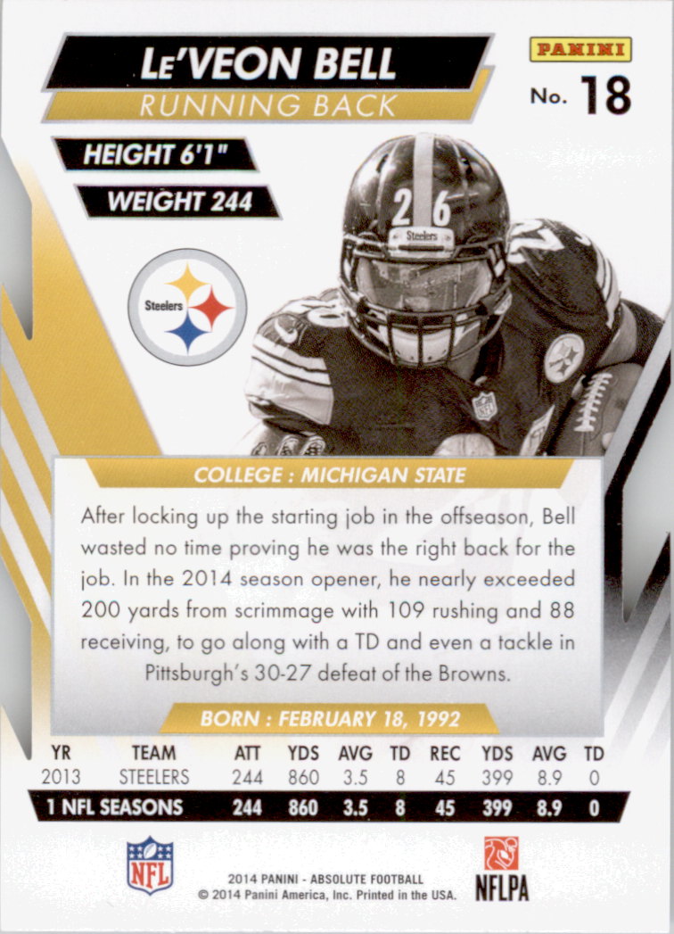 B1157- 2014 Absolute Retail Football Card #s 1-150 -You Pick- 15+ FREE US SHIP - Picture 29 of 151
