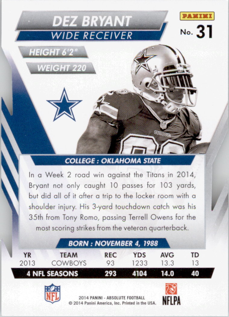B1157- 2014 Absolute Retail Football Card #s 1-150 -You Pick- 15+ FREE US SHIP - Picture 53 of 151