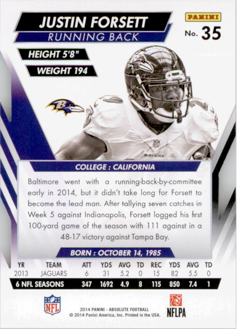 2014 Absolute Retail #35 Justin Forsett back image