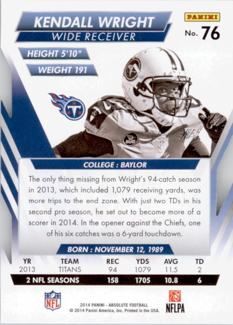 B1157- 2014 Absolute Retail Football Card #s 1-150 -You Pick- 15+ FREE US SHIP - Picture 115 of 151