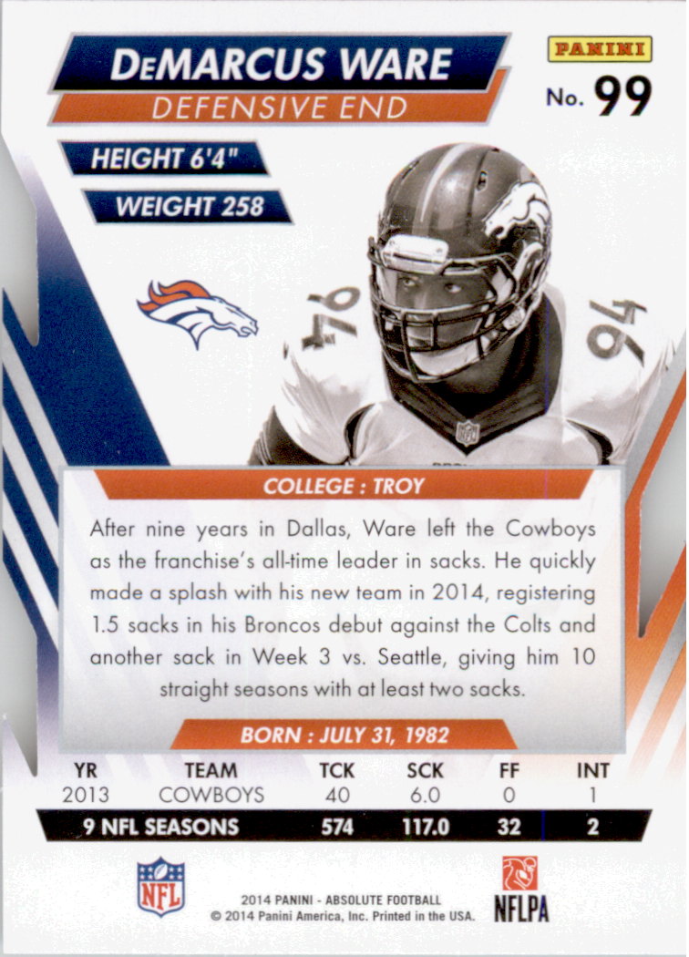B1157- 2014 Absolute Retail Football Card #s 1-150 -You Pick- 15+ FREE US SHIP - Picture 139 of 151