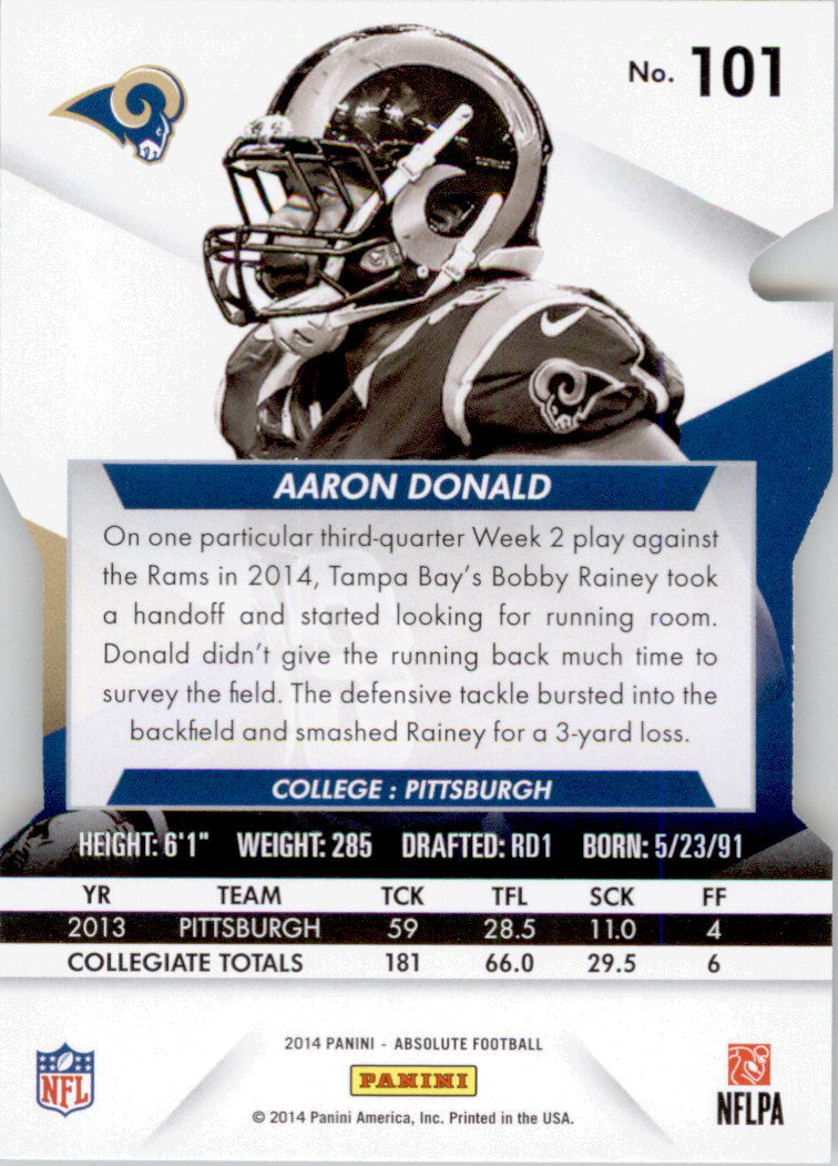 2014 Absolute Retail #101 Aaron Donald RC back image