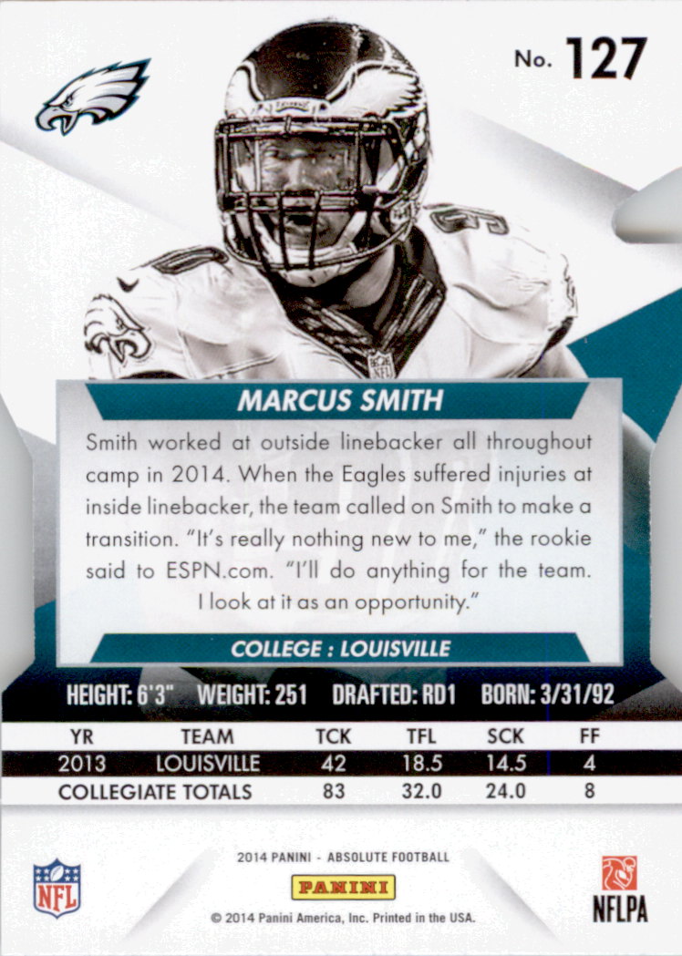 2014 Absolute Retail #127 Marcus Smith RC back image