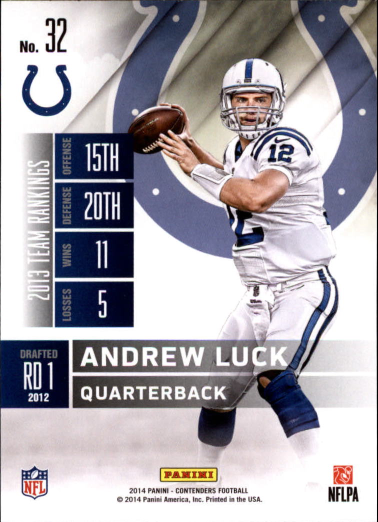 2014 Panini Contenders #32 Andrew Luck back image