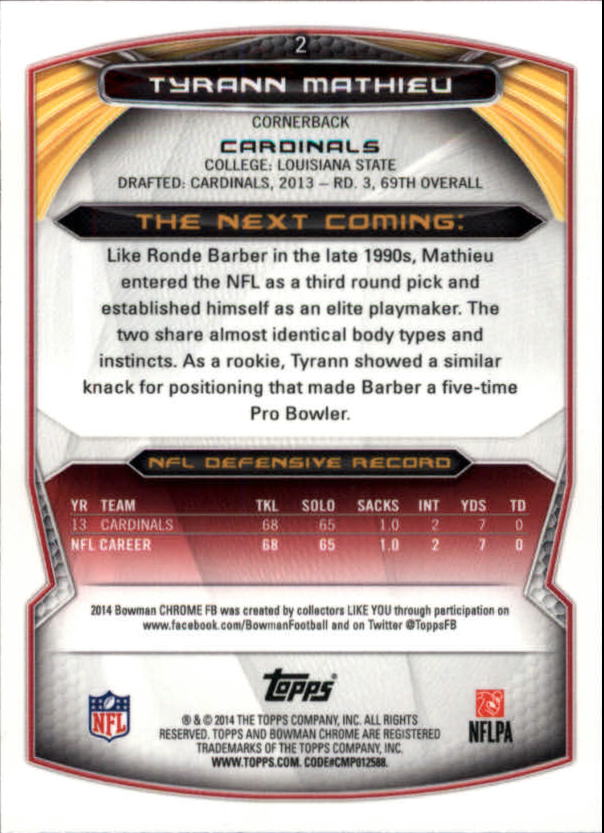 A1415- 2014 Bowman Chrome FB Cards 1-222 +Inserts -You Pick- 15+ FREE US SHIP - Picture 5 of 383