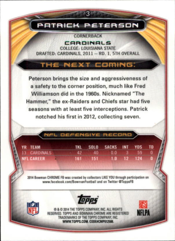 A1415- 2014 Bowman Chrome FB Cards 1-222 +Inserts -You Pick- 15+ FREE US SHIP - Picture 7 of 383