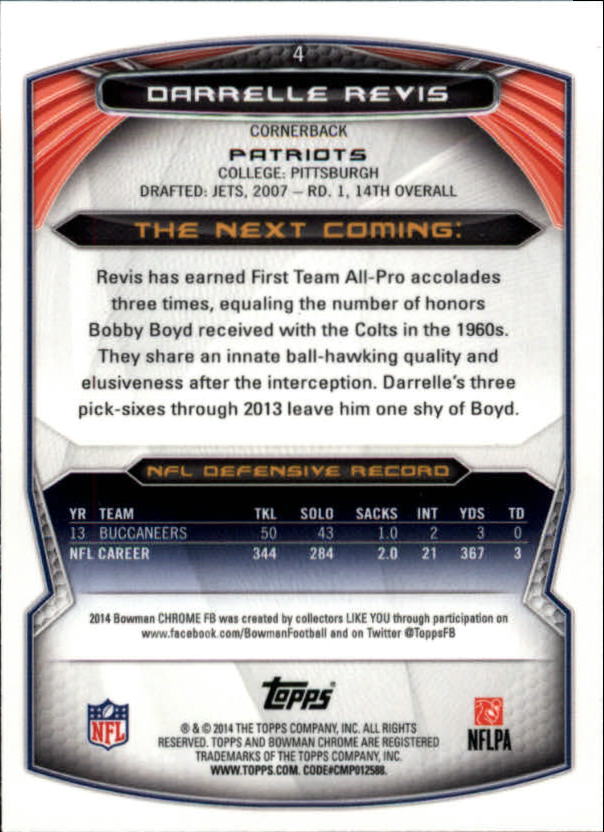 A1415- 2014 Bowman Chrome FB Cards 1-222 +Inserts -You Pick- 15+ FREE US SHIP - Picture 9 of 383