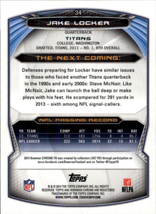 A1415- 2014 Bowman Chrome FB Cards 1-222 +Inserts -You Pick- 15+ FREE US SHIP - Picture 65 of 383