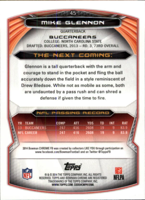 A1415- 2014 Bowman Chrome FB Cards 1-222 +Inserts -You Pick- 15+ FREE US SHIP - Picture 87 of 383