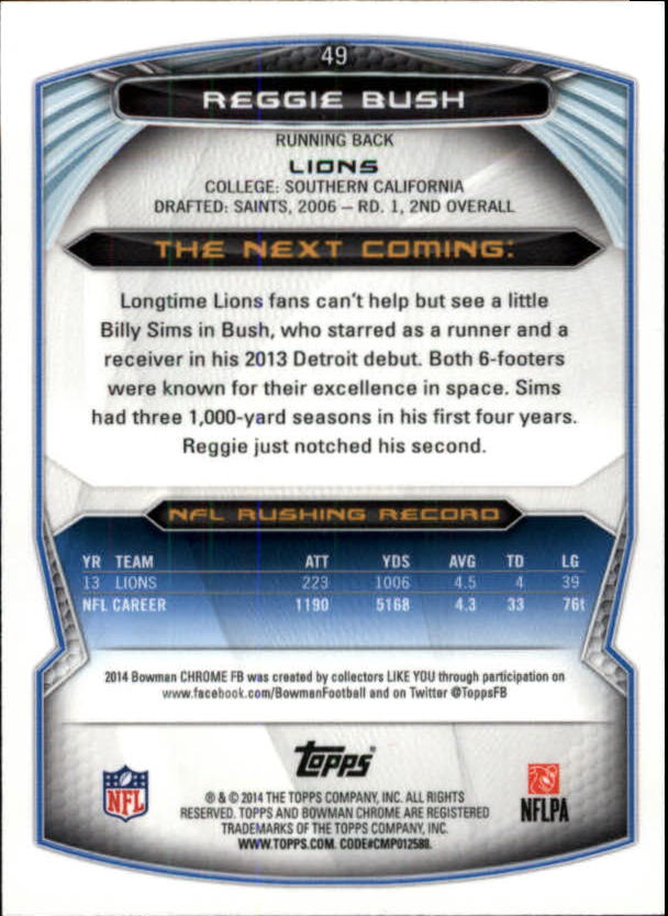 A1415- 2014 Bowman Chrome FB Cards 1-222 +Inserts -You Pick- 15+ FREE US SHIP - Picture 95 of 383