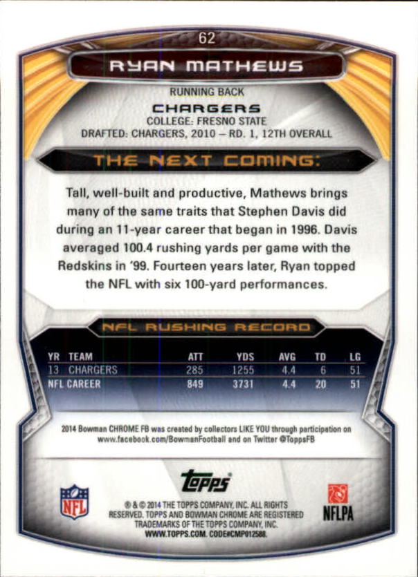 A1415- 2014 Bowman Chrome FB Cards 1-222 +Inserts -You Pick- 15+ FREE US SHIP - Picture 119 of 383