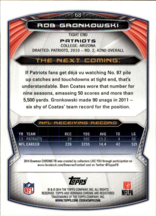A1415- 2014 Bowman Chrome FB Cards 1-222 +Inserts -You Pick- 15+ FREE US SHIP - Picture 131 of 383