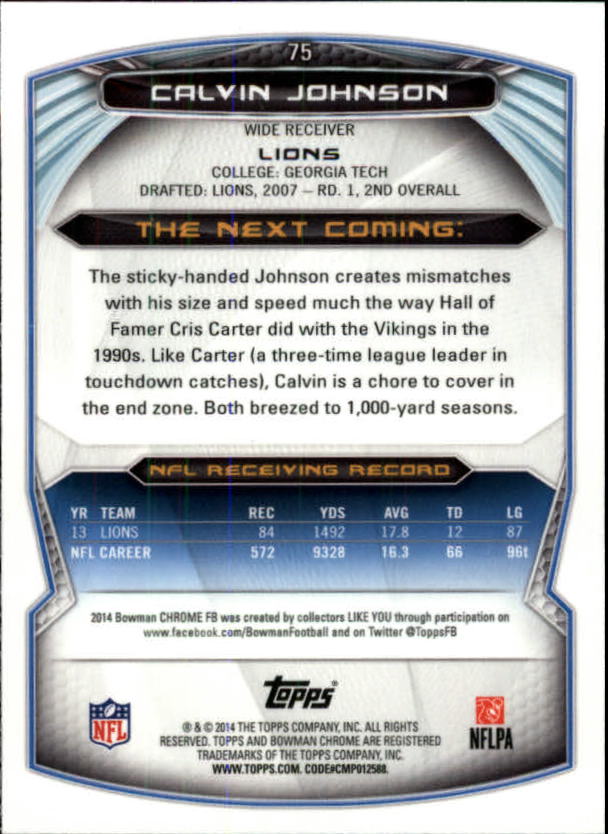 2014 Bowman Chrome Football (Pick Card From List) C19 09-24 - Picture 123 of 326