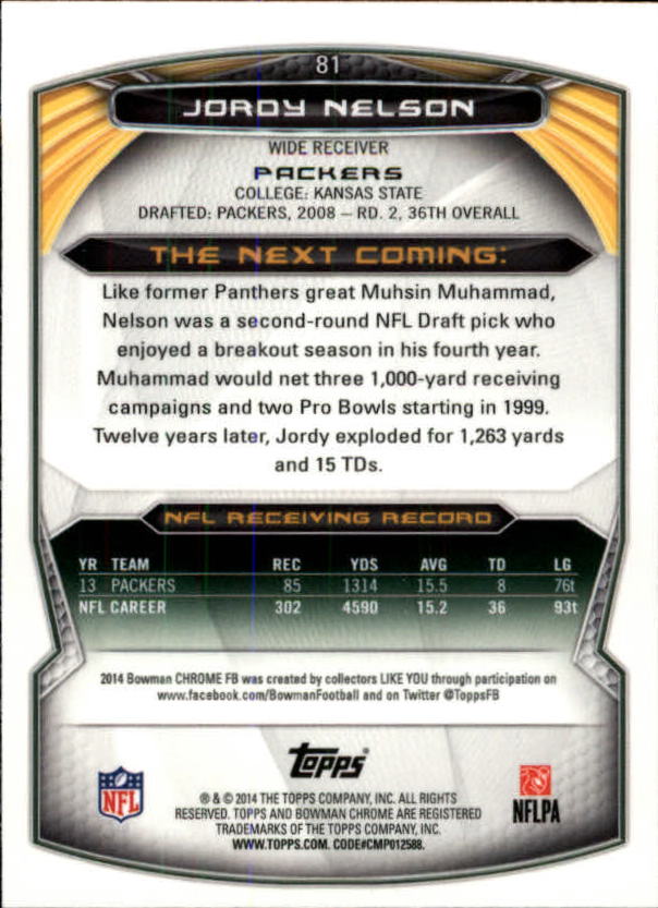 A1415- 2014 Bowman Chrome FB Cards 1-222 +Inserts -You Pick- 15+ FREE US SHIP - Picture 155 of 383