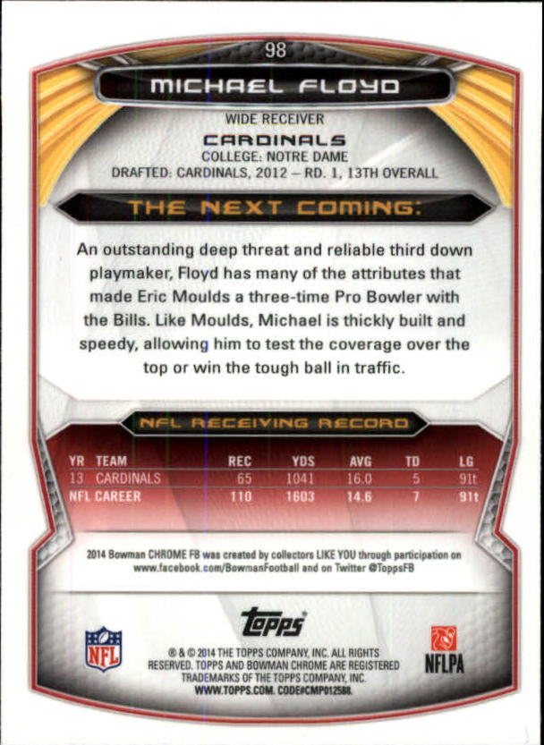 A1415- 2014 Bowman Chrome FB Cards 1-222 +Inserts -You Pick- 15+ FREE US SHIP - Picture 189 of 383