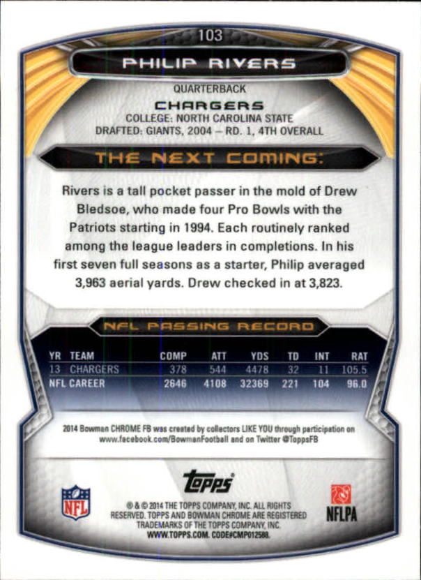 A1415- 2014 Bowman Chrome FB Cards 1-222 +Inserts -You Pick- 15+ FREE US SHIP - Picture 199 of 383